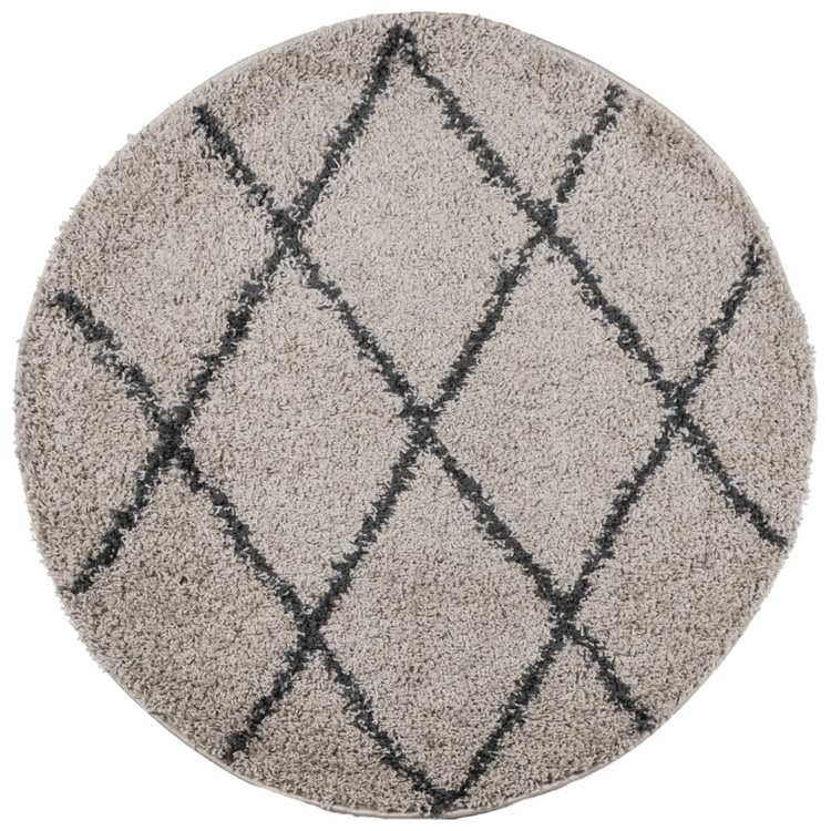 Vidaxl tapis Pampelune Shaggy hautement pile Ø 160 cm anthracite beige