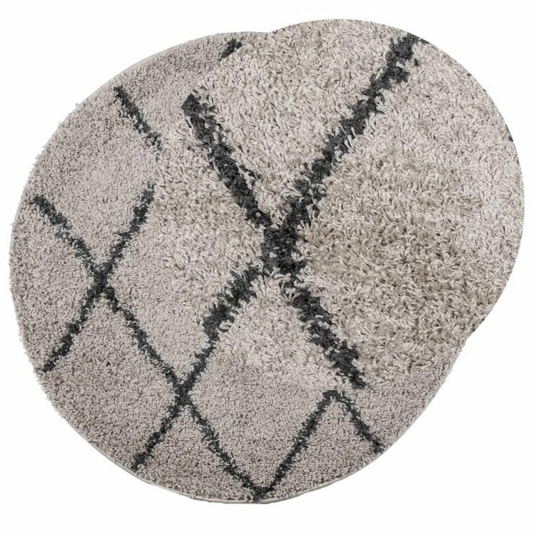 Vidaxl tapis Pampelune Shaggy hautement pile Ø 240 cm anthracite beige