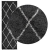 Vidaxl tapis Pampelune Shaggy hautement pôle 80x250 cm noir et crème
