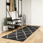 Vidaxl tapis Pampelune Shaggy hautement pôle 80x250 cm noir et crème - afbeelding 1