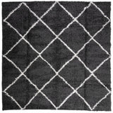 Vidaxl tapis Pampelune Shaggy hautement pile 120x120 cm noir et crème - afbeelding 2