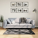 Vidaxl tapis Pampelune Shaggy hautement pile 120x120 cm noir et crème - afbeelding 1