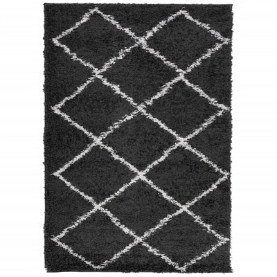 Tapis vidaxl Haut High Pile moderne 140x200 cm noir et crème