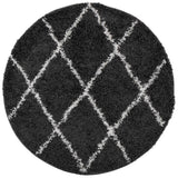 Vidaxl tapis Pampelune Shaggy hautement poteau Ø 200 cm noir et crème - afbeelding 2