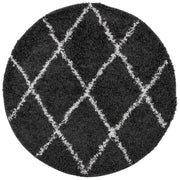 Vidaxl tapis Pampelune Shaggy hautement pile Ø 280 cm noir et crème - afbeelding 2