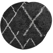 Vidaxl tapis Pampelune Shaggy hautement pile Ø 280 cm noir et crème - afbeelding 3