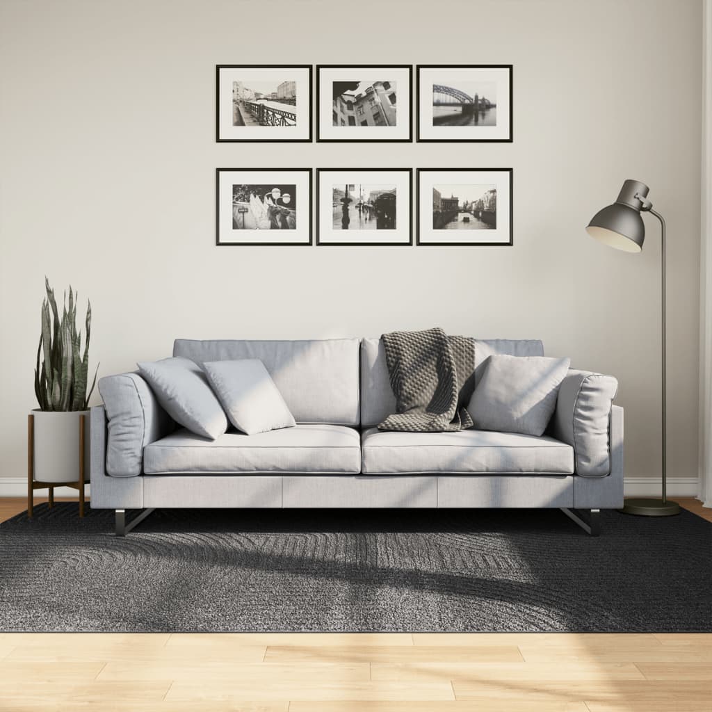 VidaXL tapis iza poils ras scandinave 160x230 cm anthracite