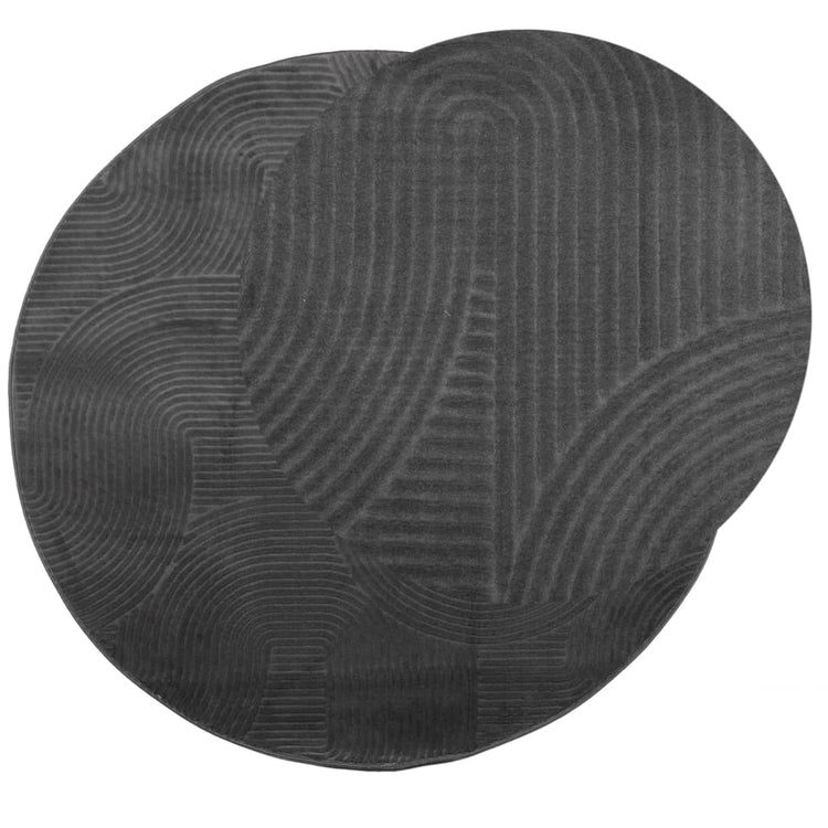 Vidaxl tapis iza poils courts scandinave ø 80 cm anthracite