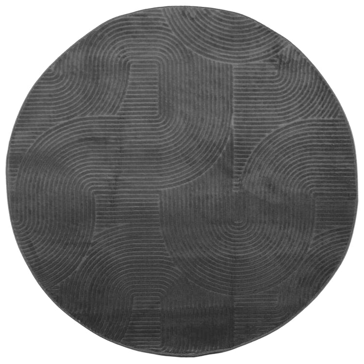 Vidaxl tapis iza poils courts scandinave ø 120 cm anthracite