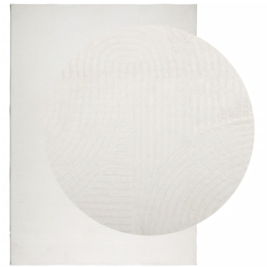 VidaXL tapis Iza poils courts scandinave 240x340 cm crème