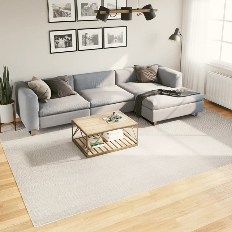 VidaXL tapis Iza poils courts scandinave 240x340 cm crème