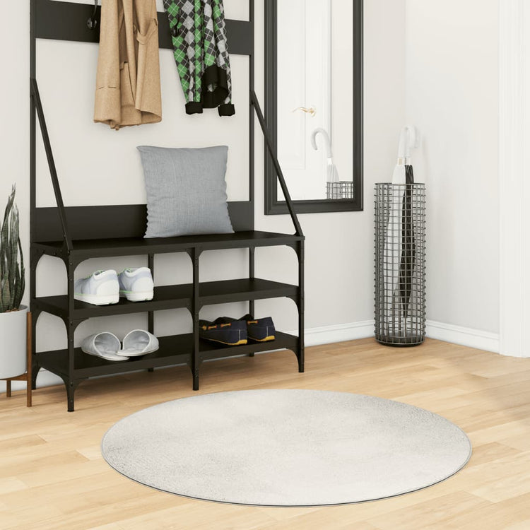 Vidaxl Rug Iza Low -Pile Scandinavian Ø 100 cm Crème -Colored