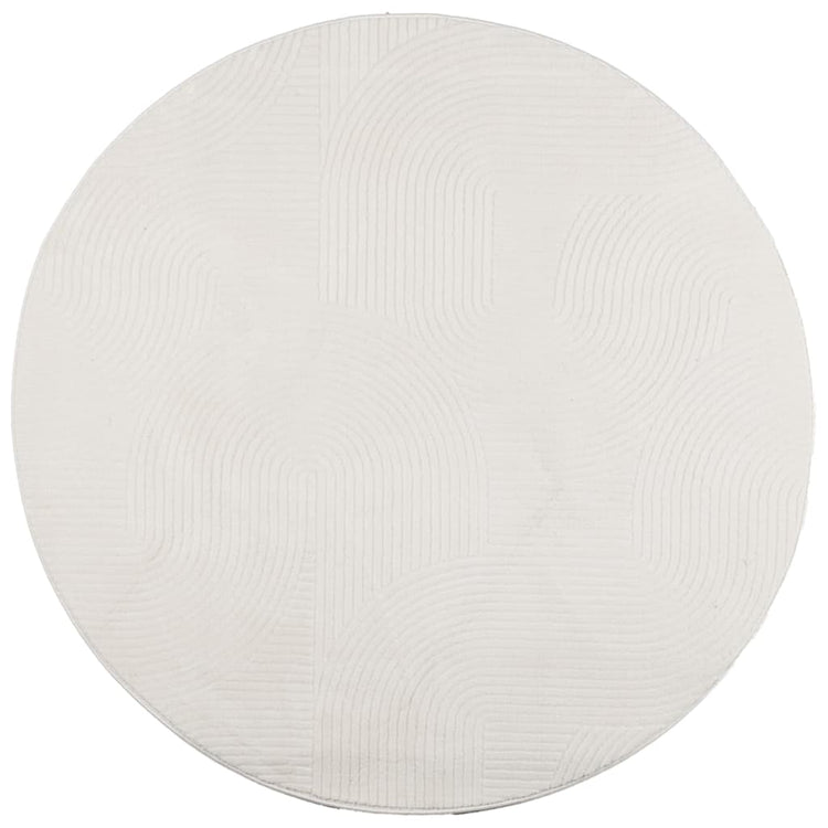 Vidaxl tapis iza poils courts scandinave ø 200 cm crème