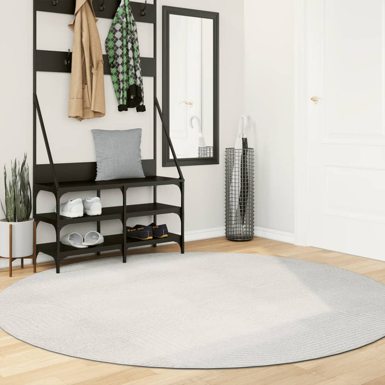 Vidaxl tapis iza poils courts scandinave ø 200 cm crème