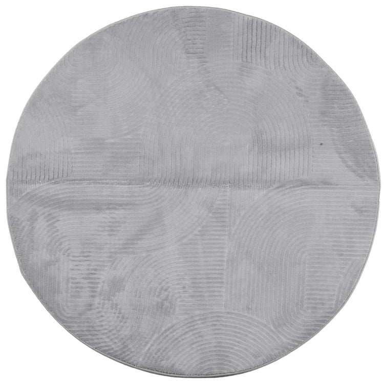 Vidaxl tapis iza poils courts scandinave ø 160 cm gris