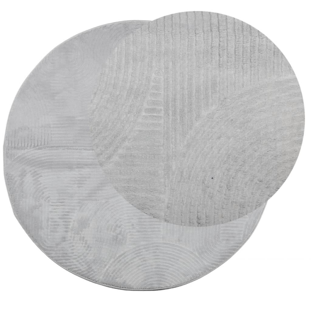 Vidaxl tapis iza poils courts scandinave ø 160 cm gris
