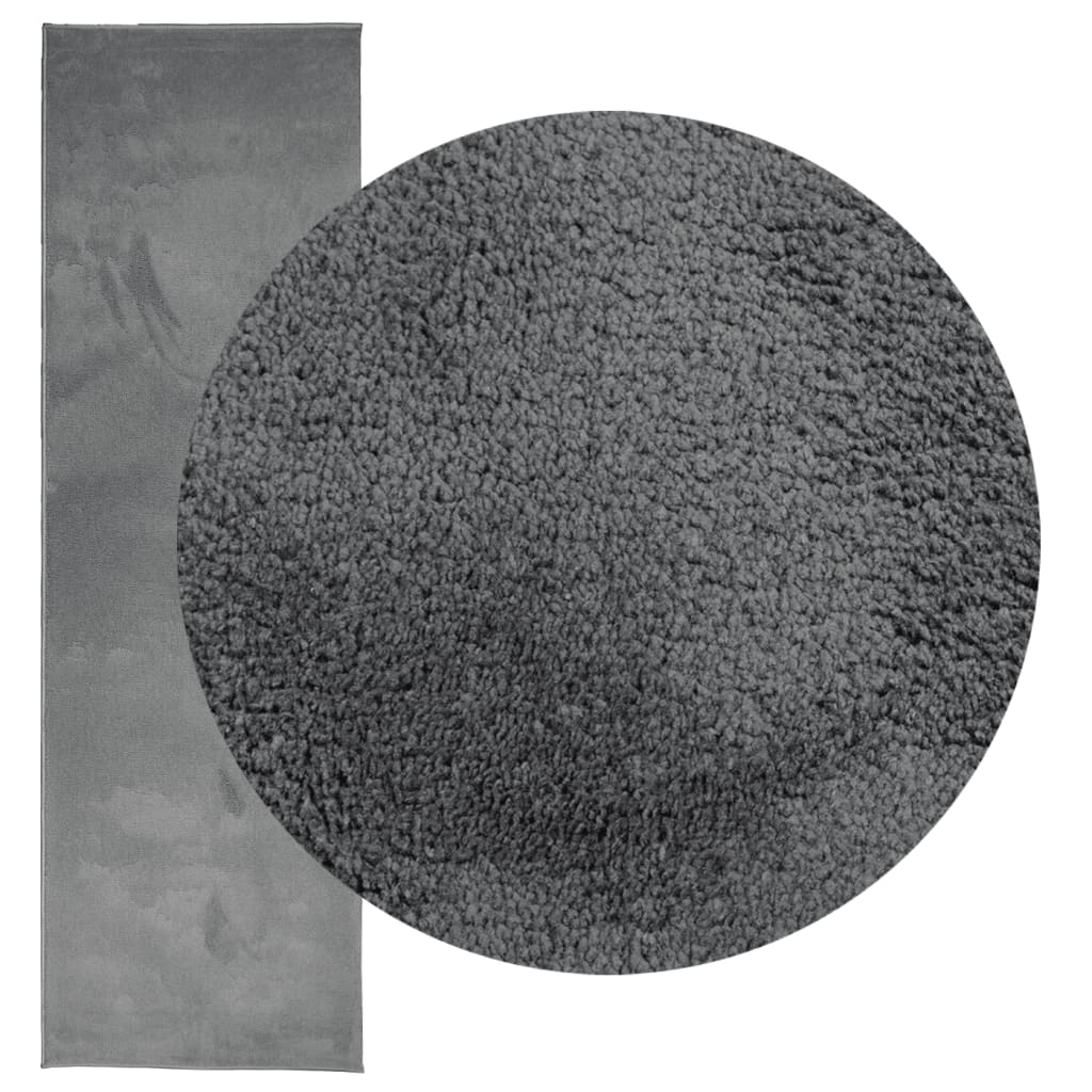 Tapis Vidaxl Oviedo Low -Pile 80x250 cm anthracite -colored