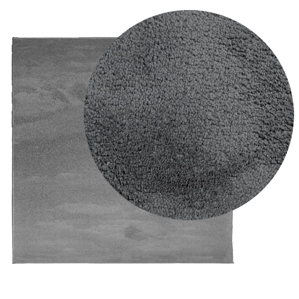 VidaXL tapis oviedo poils ras 120x120 cm anthracite