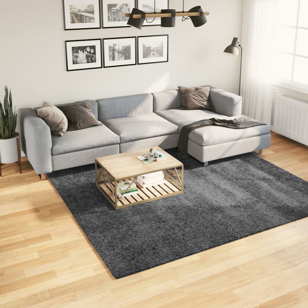 VidaXL tapis oviedo poils ras 240x240 cm anthracite