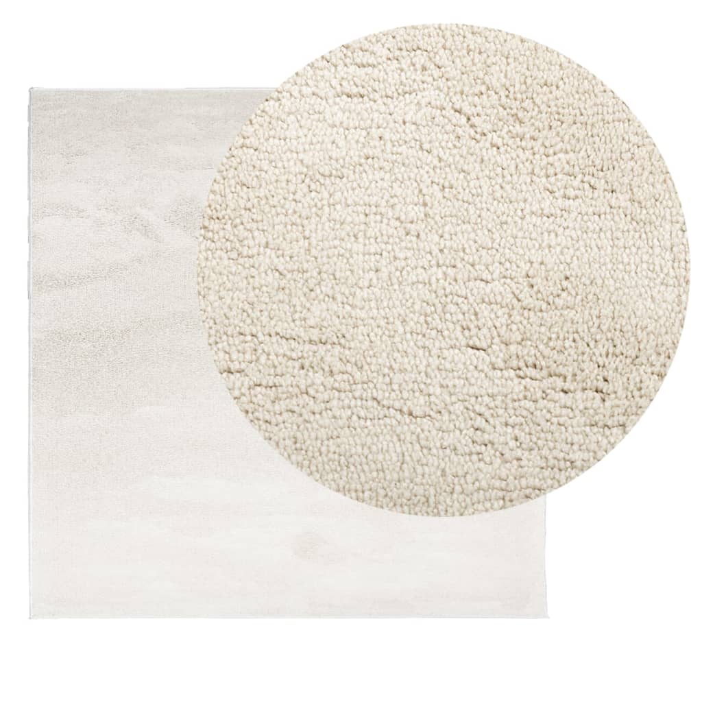 VidaXL tapis oviedo poils ras 120x120 cm beige