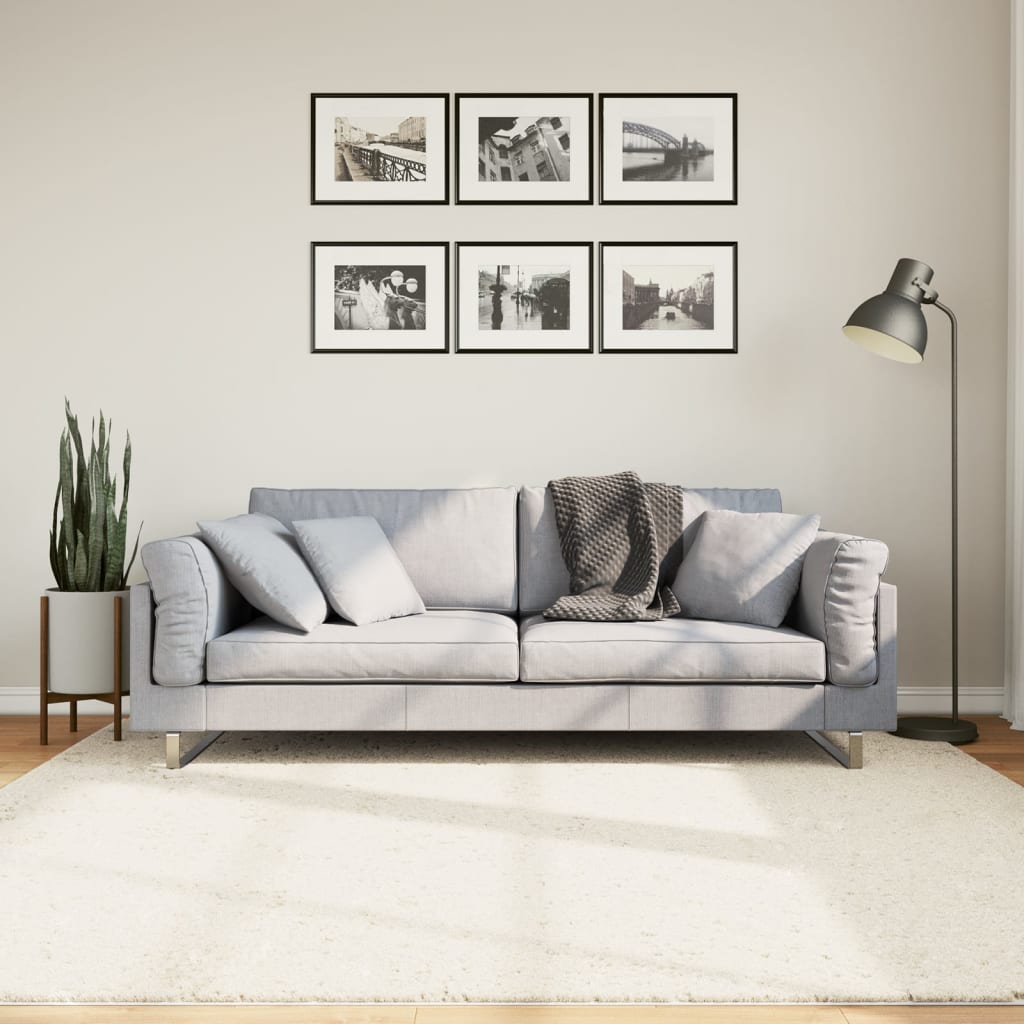 VidaXL tapis oviedo poils ras 200x200 cm beige