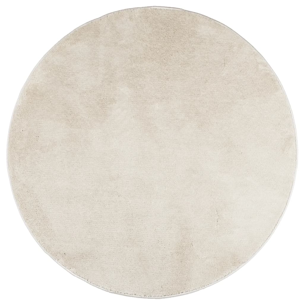 VidaXL tapis oviedo poils ras ø 160 cm beige
