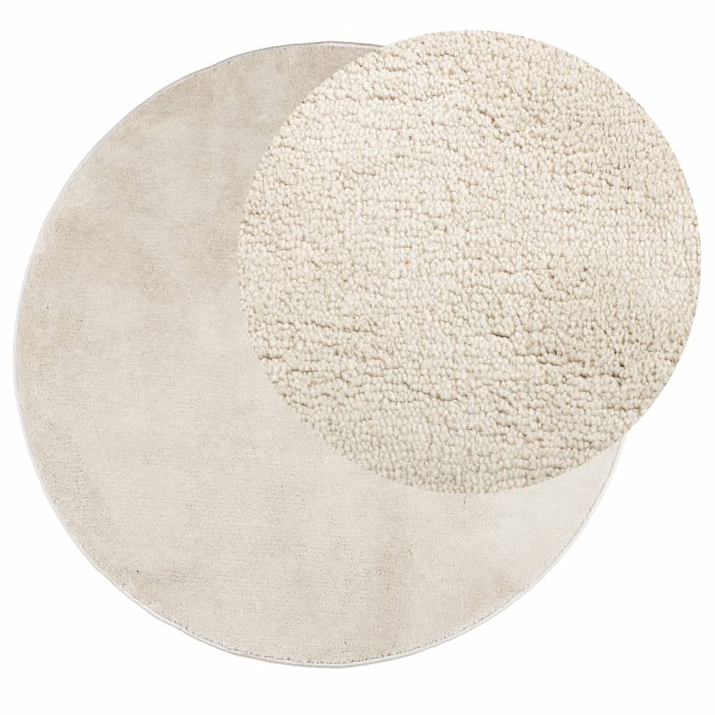 VidaXL tapis oviedo poils ras ø 160 cm beige