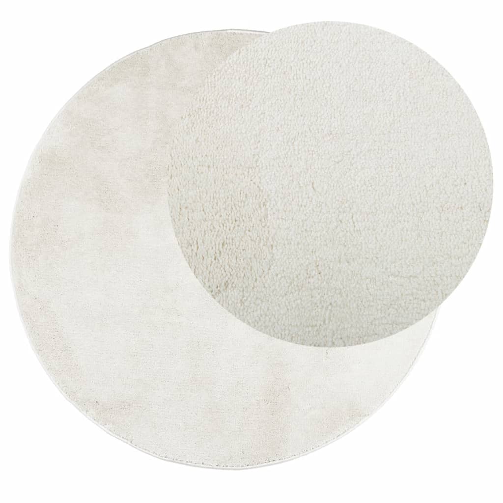Vidaxl tapis oviedo poils courts ø 200 cm couleur crème
