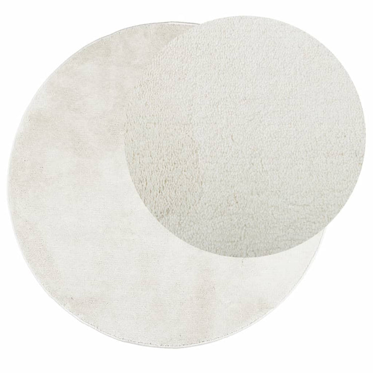 Vidaxl tapis oviedo poils courts ø 200 cm couleur crème