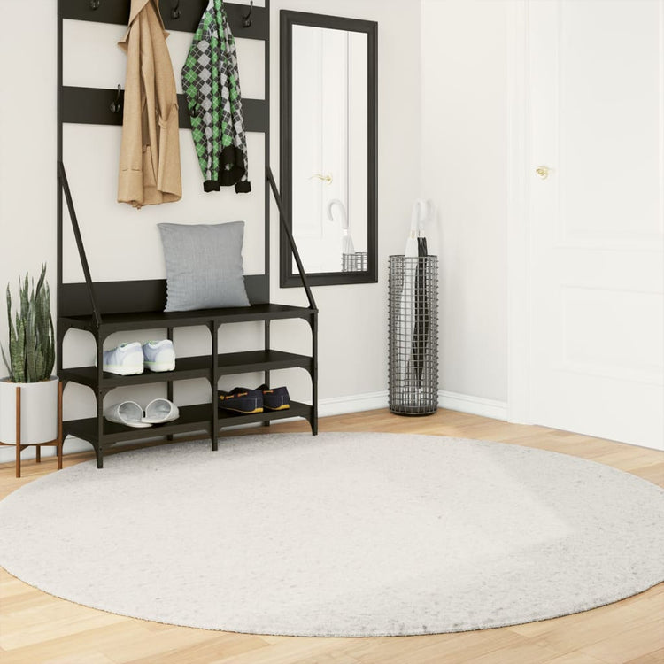 Vidaxl tapis oviedo poils courts ø 200 cm couleur crème