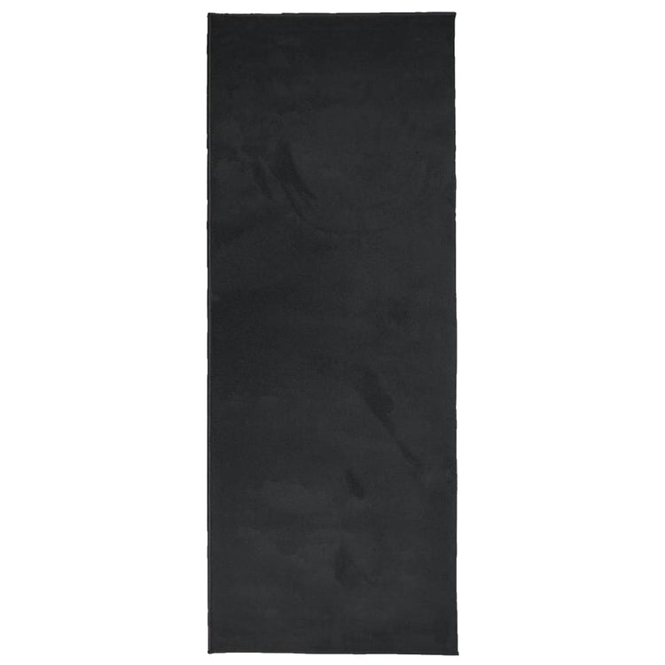 Tapis Vidaxl Oviedo Low -Pile 80x200 cm noir