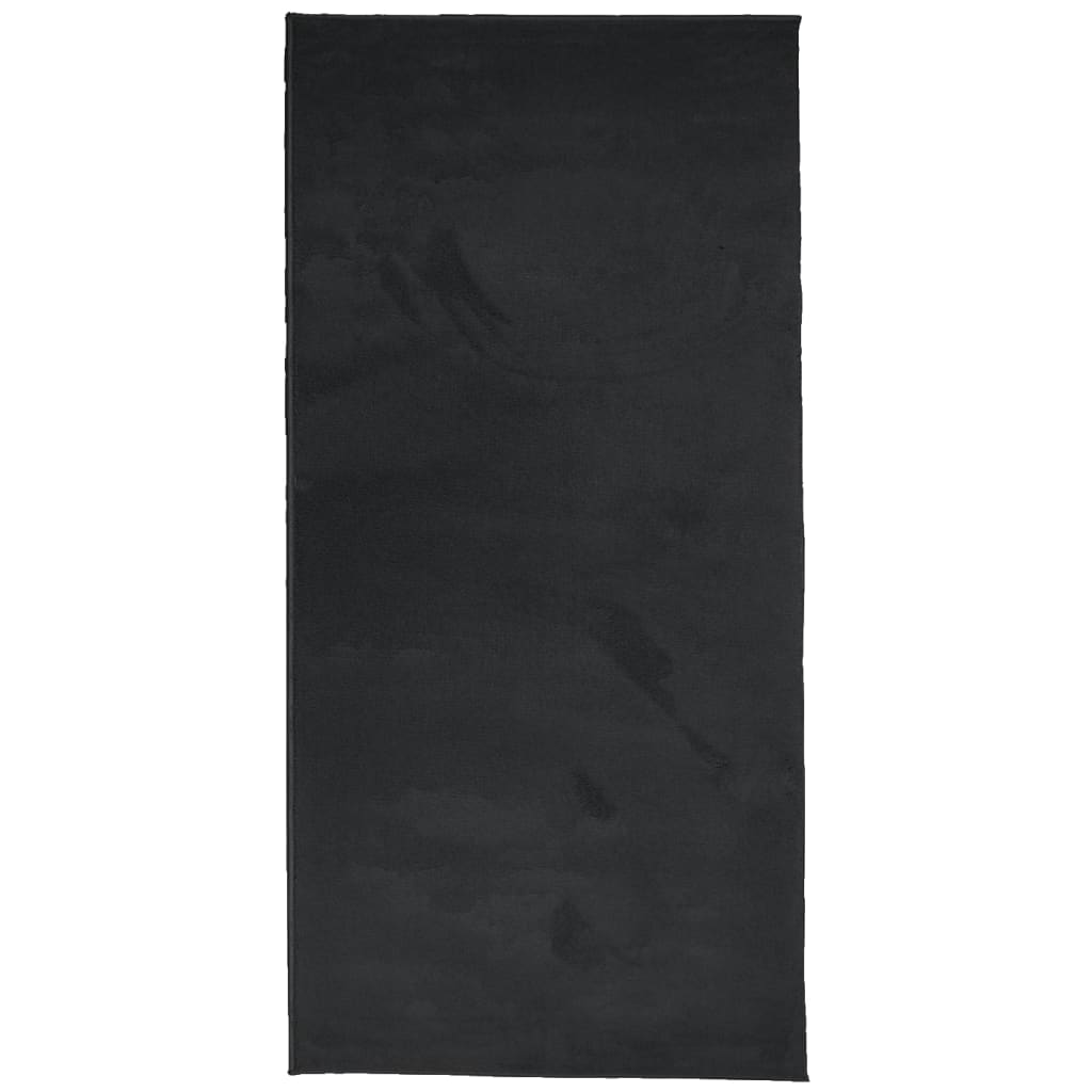 Tapis Vidaxl Oviedo Low -Pile 100x200 cm noir