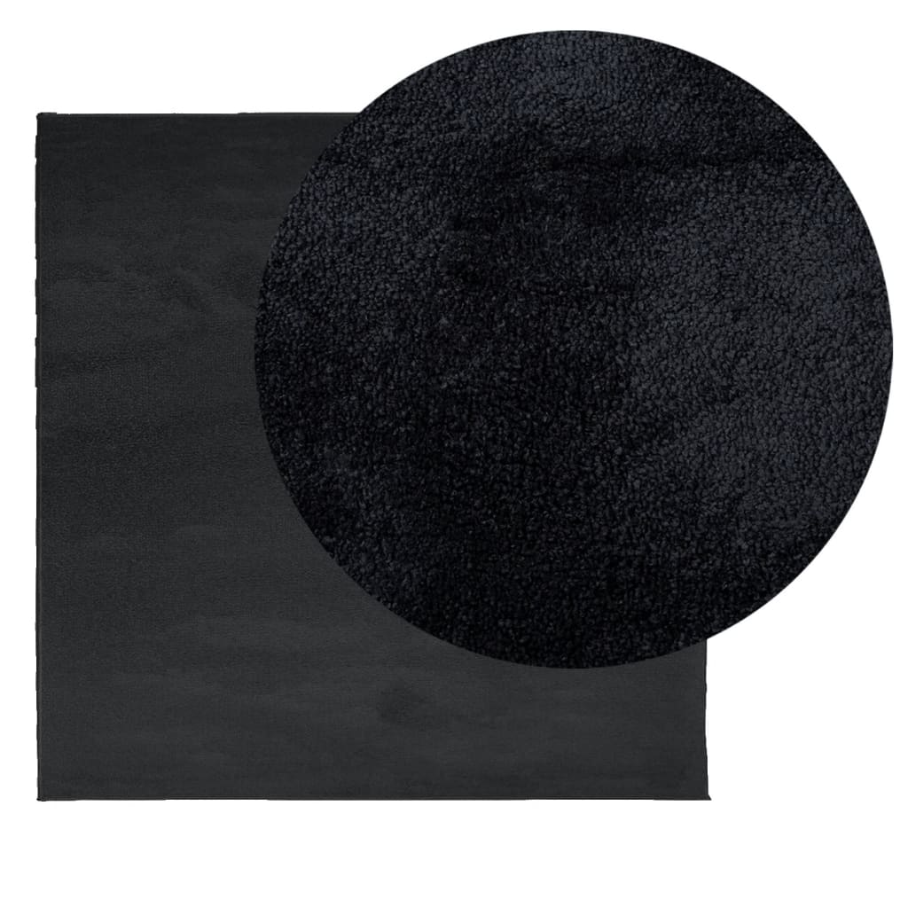 Vidaxx tapis oviedo poils ras 240x240 cm noir