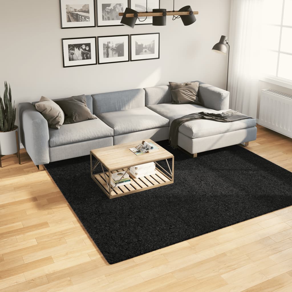 Vidaxx tapis oviedo poils ras 240x240 cm noir