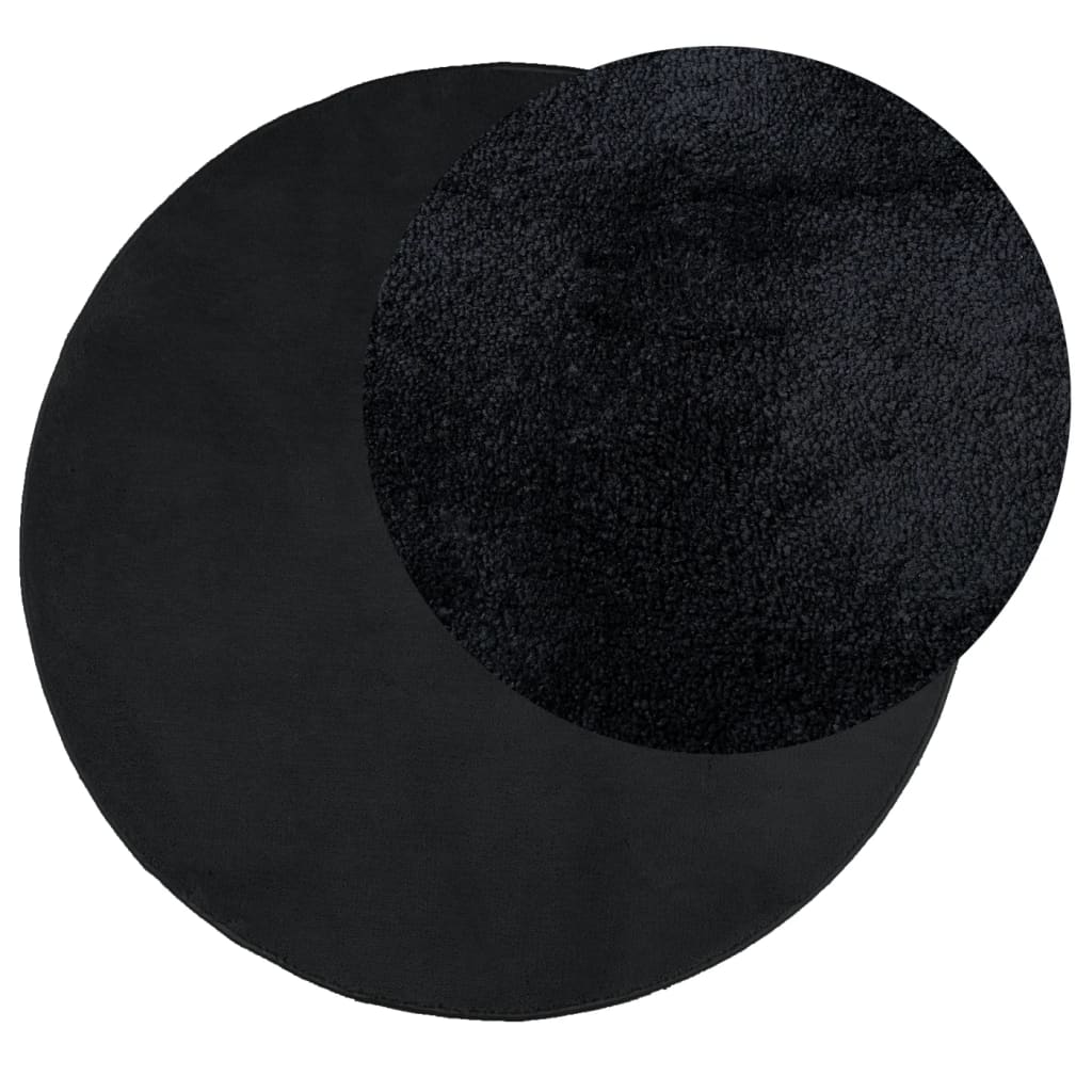 Vidaxx tapis oviedo poils ras ø 160 cm noir