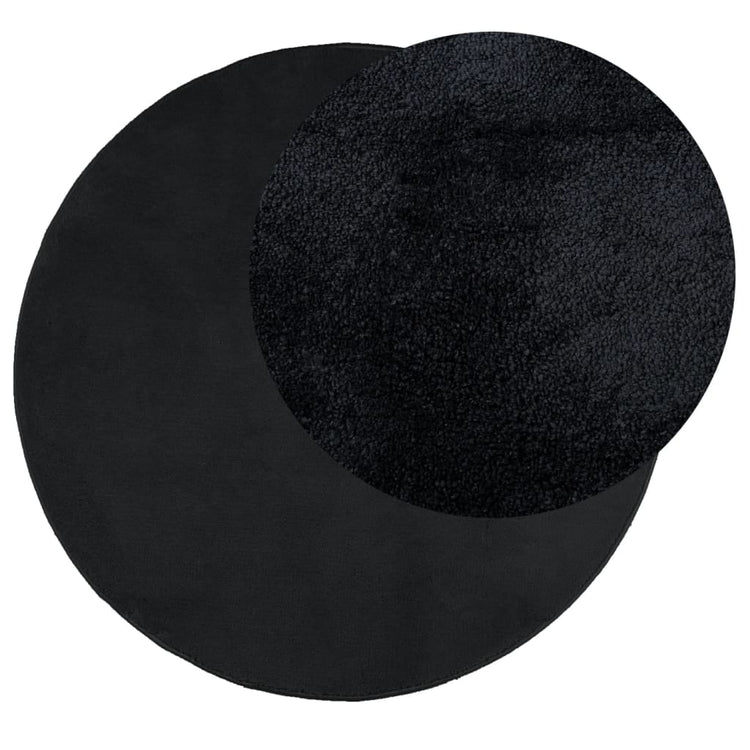 Vidaxx tapis oviedo poils ras ø 160 cm noir