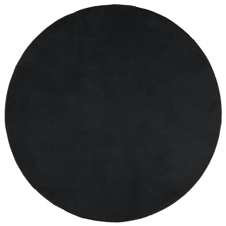 Tapis Vidaxl Oviedo Low -Pile Ø 200 cm noir