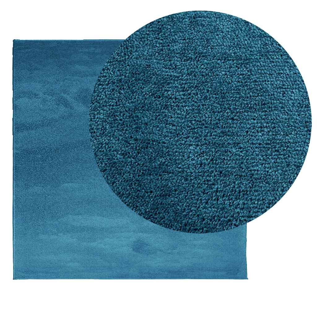 VidaXL tapis oviedo poils ras 240x240 cm turquoise