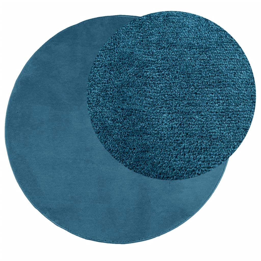 VidaXL tapis oviedo poils courts ø 120 cm turquoise