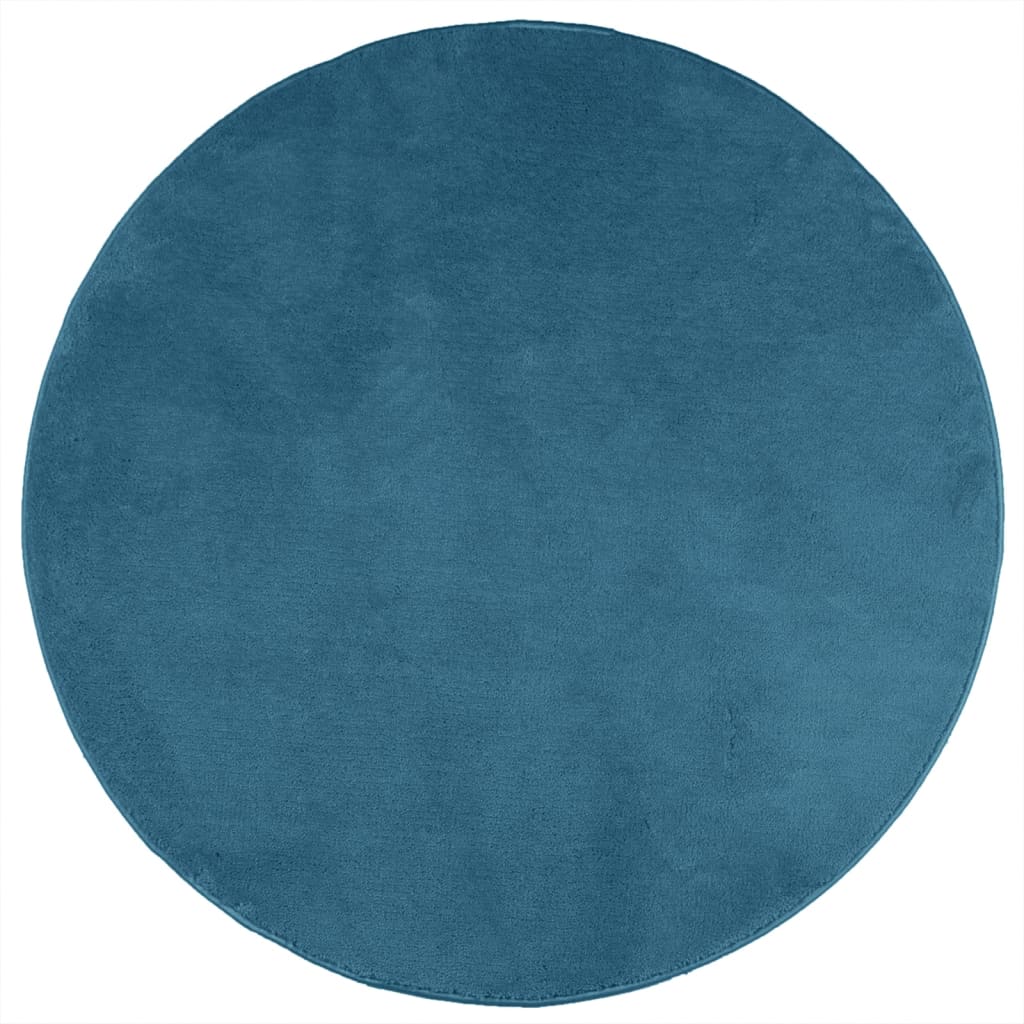 VidaXL tapis oviedo poils ras ø 160 cm turquoise
