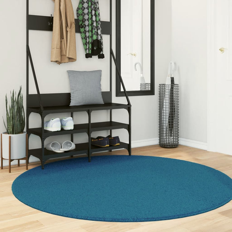 VidaXL tapis oviedo poils ras ø 160 cm turquoise