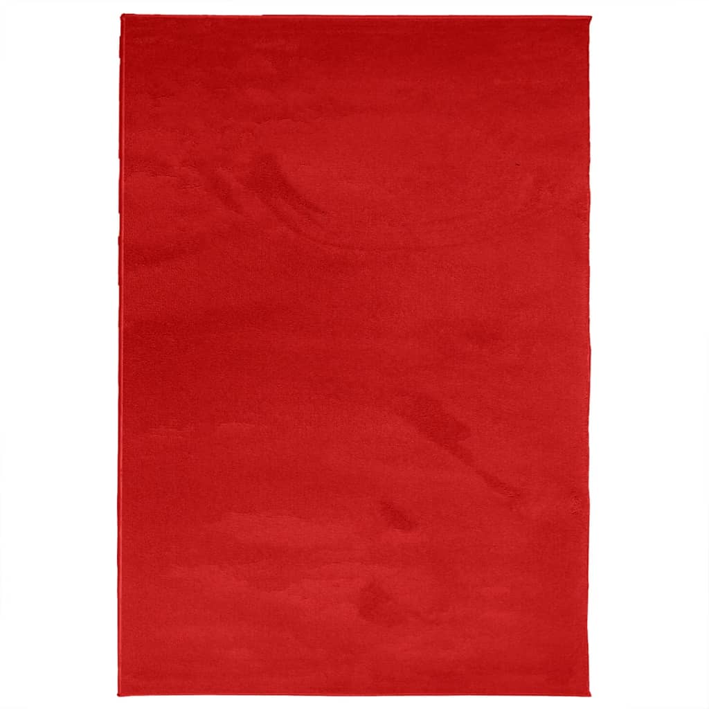 Tapis vidaxl Oviedo Low -Pile 140x200 cm rouge