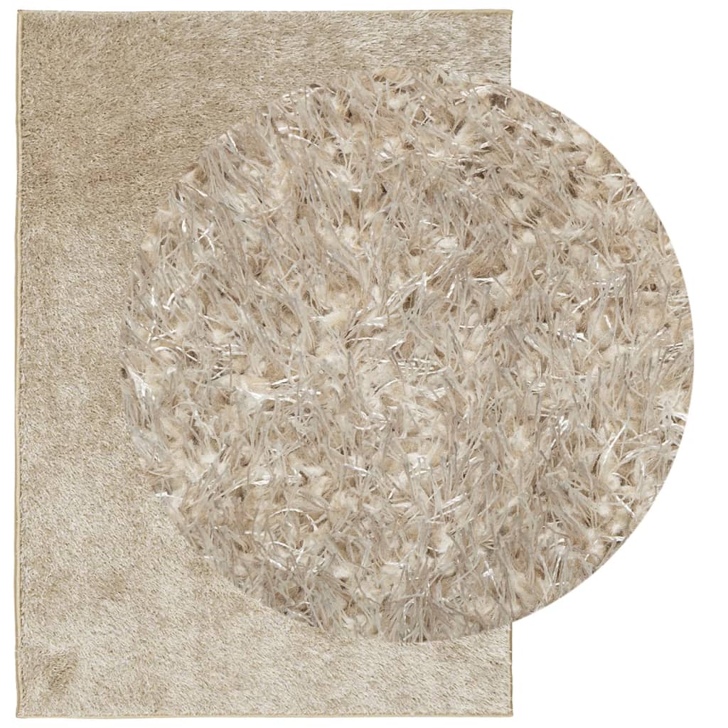 Vidaxl tapis istan hautement brillant 160x230 cm beige