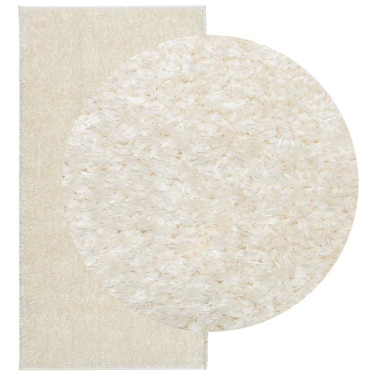 Vidaxl tapis istan pour un tas haut pile brillant 80x150 cm crème -colored