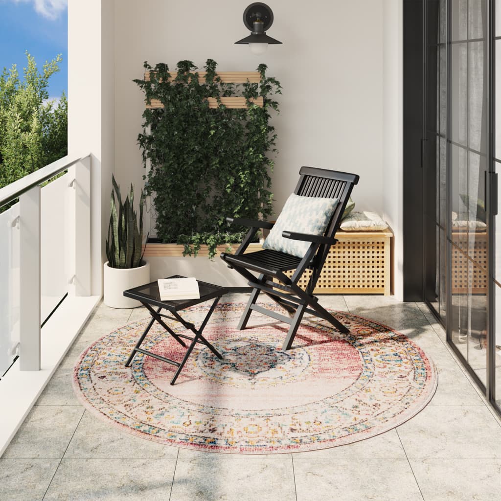 Vidaxl Carpet Arbizu à l'intérieur et à l'extérieur Style vintage Ø 200 cm