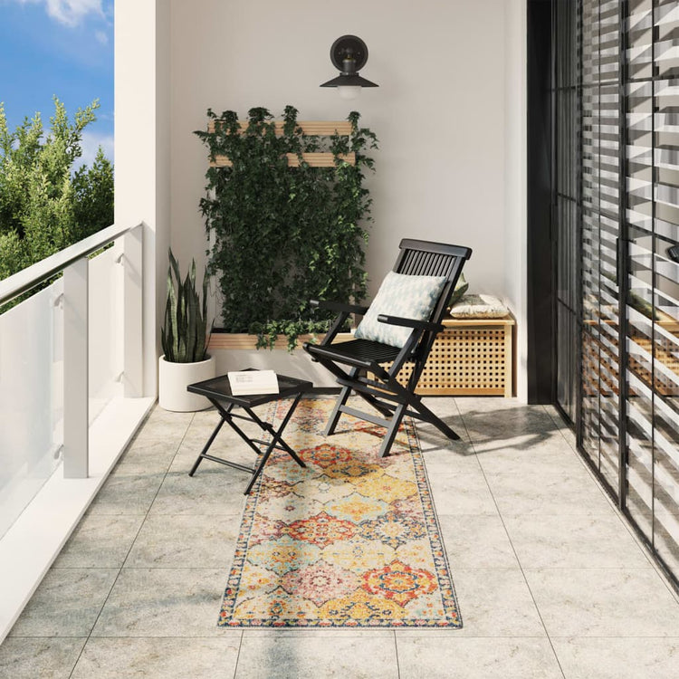 Vidaxl Carpet Arbizu à l'intérieur et à l'extérieur du style vintage 80x250 cm