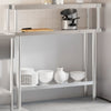 Vidaxx table de travail de cuisine avec étagère supérieure 110x30x120 cm acier inoxydable