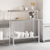 Vidaxx table de travail de cuisine avec étagère supérieure 110x55x120 cm acier inoxydable