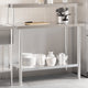 Vidaxx table de travail de cuisine avec étagère supérieure 110x55x120 cm acier inoxydable