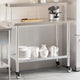 Vidaxx table de travail de cuisine avec étagère supérieure 110x55x120 cm acier inoxydable